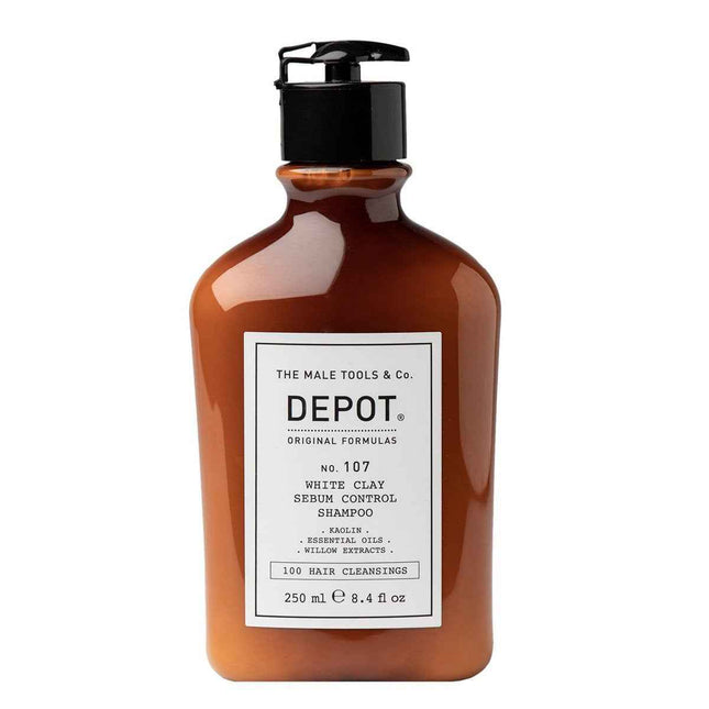 Depot 100 Hair Cleansing No. 107 Kaolin – Hair Shampoo for Men, For Regulation Of Excessive Sebum, 250 ml