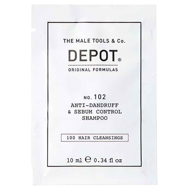 Depot 100 Hair Cleansing No. 102 Botanical Complex – Hair Shampoo for Men, Anti-Dandruff & Sebum Control, 10 ml