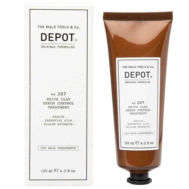 Depot 200 Hair Treatments No. 207 Kaolin – Scalp Treatment Cream Mask for Men, For Regulation Of Excessive Sebum, 125 ml