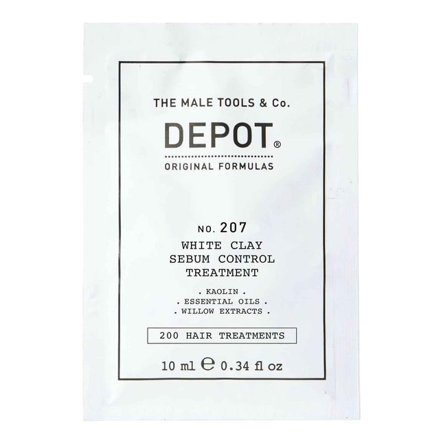 Depot 200 Hair Treatments No. 207 Kaolin – Scalp Treatment Cream Mask for Men, For Regulation Of Excessive Sebum, 10 ml