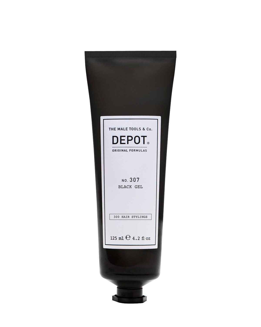 Depot 300 Hair Stylings No. 307 Black Botanical Complex – Hair Styling Gel for Men, Temporary Coverage & Volume, Medium Hold, 125 ml