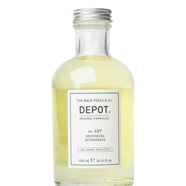 Depot 400 Shave Specifics No. 407 Pro-Vitamin B5 Restoring & Refreshing – Aftershave Lotion for Men, 500 ml