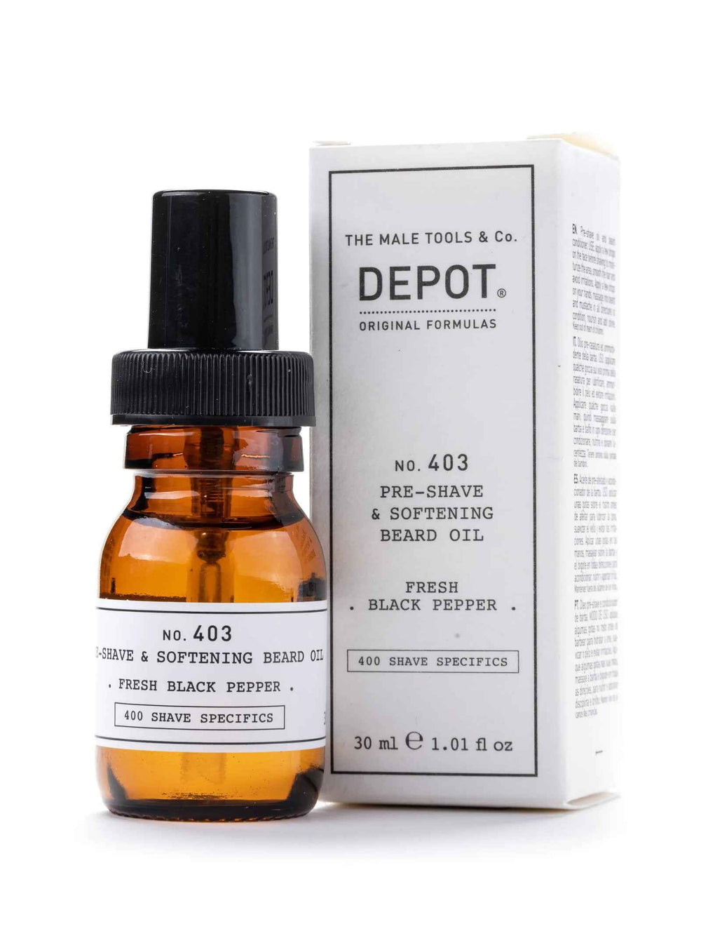 Depot 400 Shave Specifics No. 403 Fresh Black Pepper Softening – Pre-Shaving Oil for Men, 30 ml