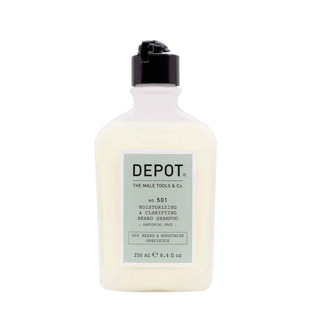 Depot 500 Beard & Mustache Specifics No. 501 – Beard Shampoo for Men, Moisturizing & Clarifying, 250 ml