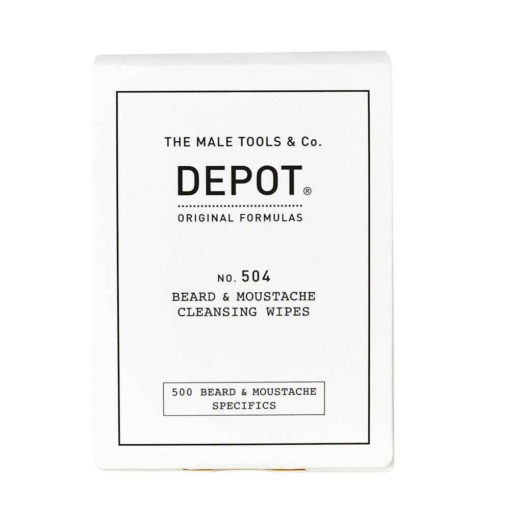 Depot Set Depot 500 Beard & Mustache Specifics No. 504 – Beard & Moustache Cleansing Wipes for Men, 12 pcs