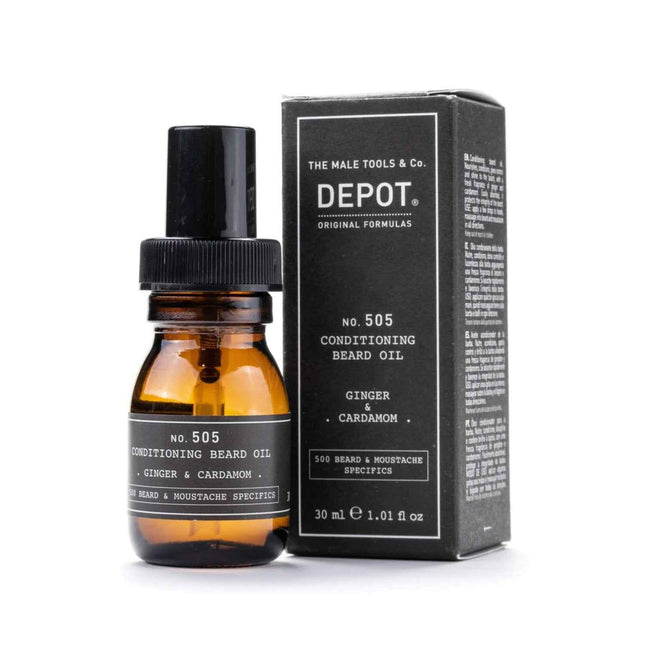Depot 500 Beard & Mustache Specifics No. 505 – Beard Oil for Men, Ginger & Cardamom, For Shine & Softness, 30 ml