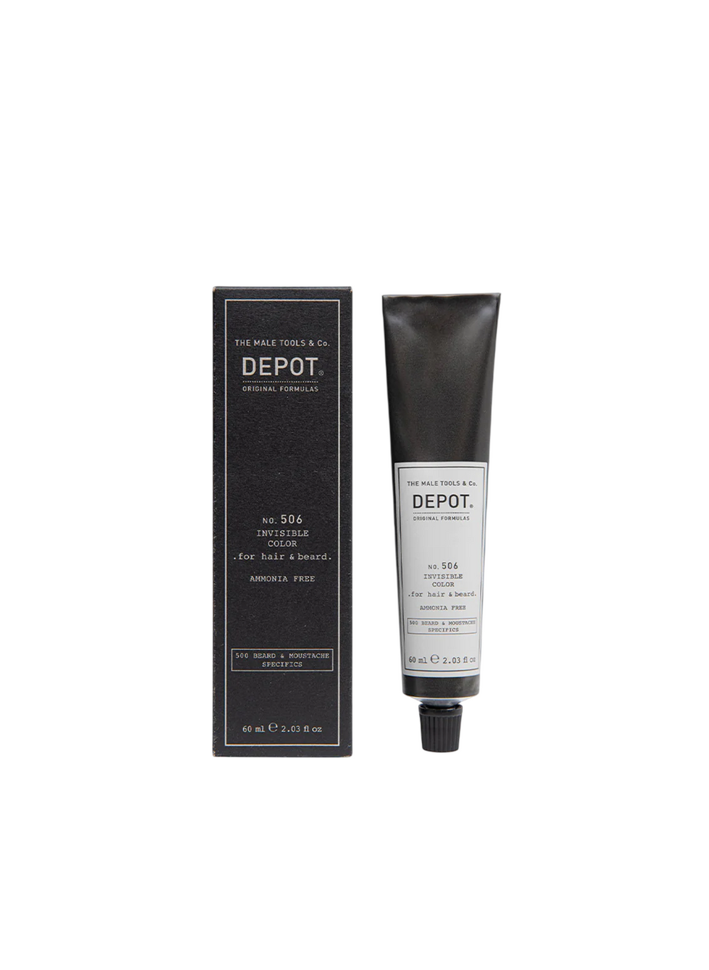 Depot 500 Beard & Mustache Specifics No. 506 Invisible Clour – Semi-Permanent Hair Dye for Men, Natural Graphite, 60 ml
