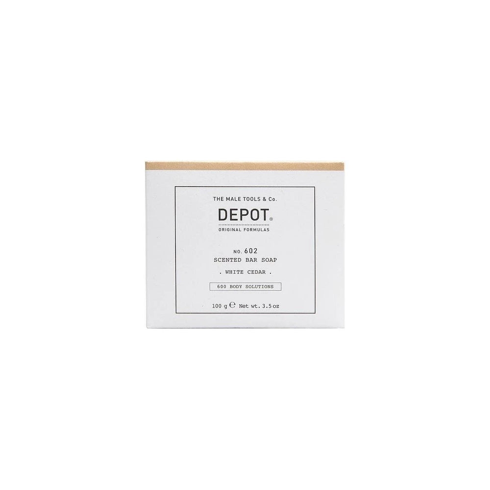 Depot 600 Body Solutions No. 602 Botanical Complex Cleansing White Cedar – Scented Soap Bar for Men, 100 g