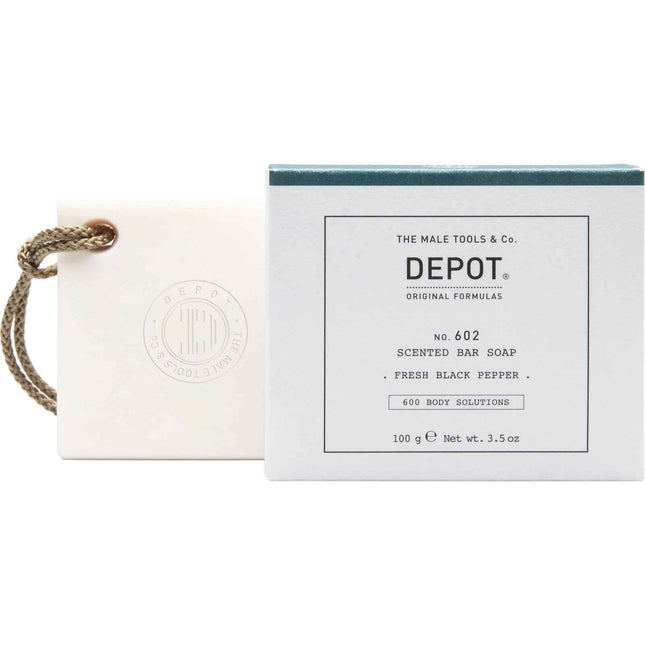 Depot 600 Body Solutions No. 602 Botanical Complex Cleansing Fresh Black Pepper – Scented Soap Bar for Men, Spicy Notes, 100 g
