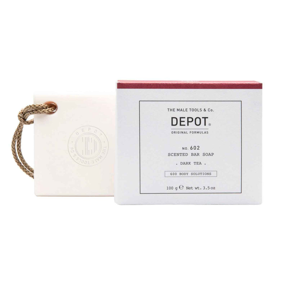 Depot 600 Body Solutions No. 602 Botanical Complex Cleansing Dark Tea – Scented Soap Bar for Men, Aromatic Notes, 100 g