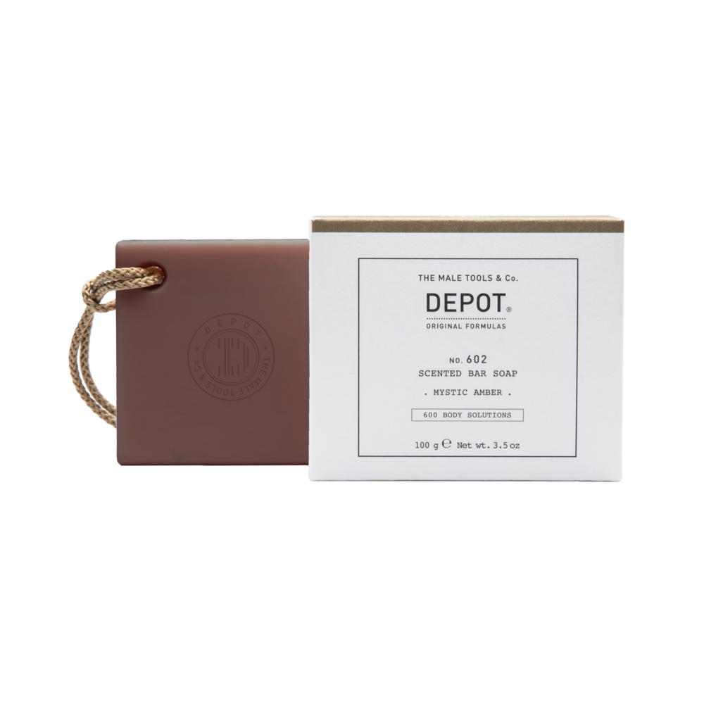 Depot 600 Body Solutions No. 602 Botanical Complex Cleansing Mystic Amber – Scented Soap Bar for Men, 100 g