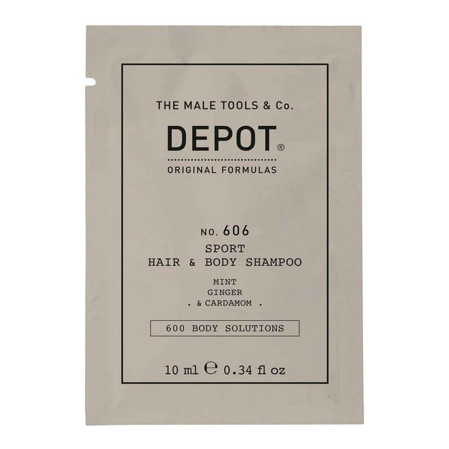 Depot 600 Body Solutions No. 606 – Shower Gel & Shampoo 2-in-1 for Men, Botanical Complex, 10 ml