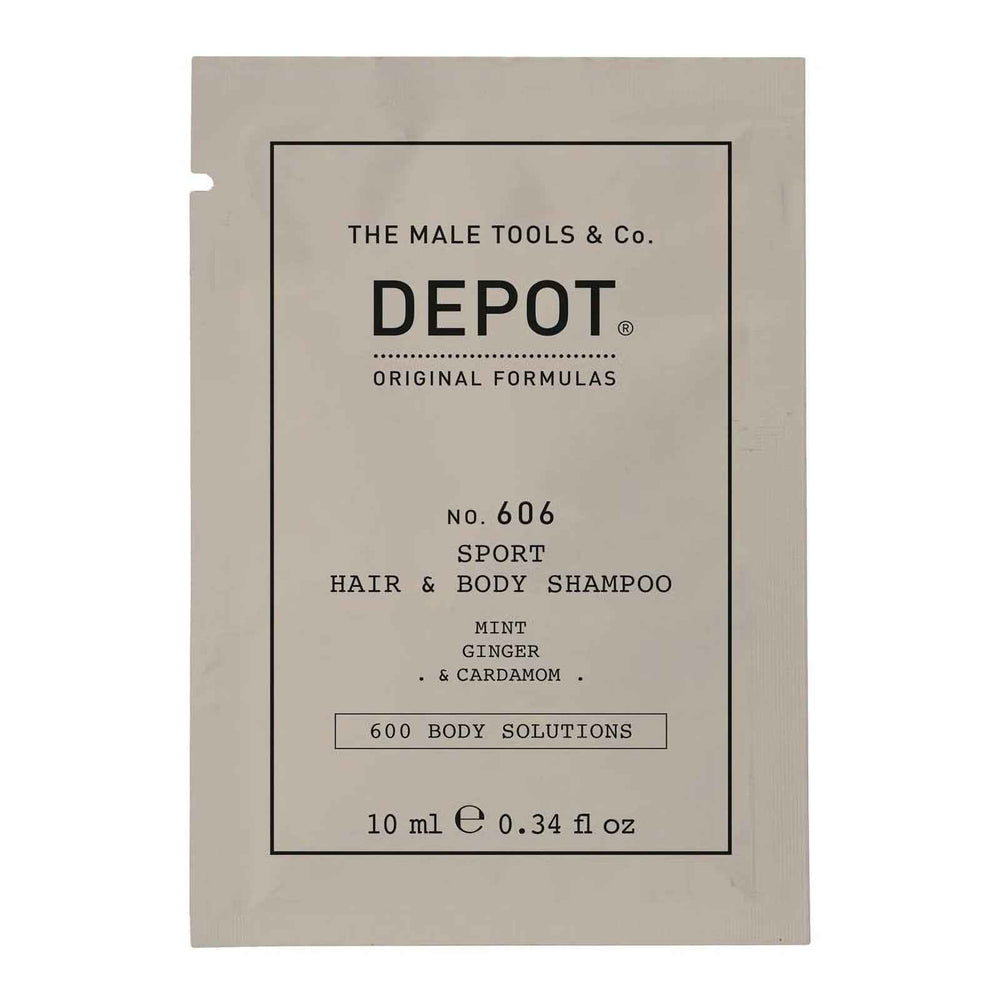 Depot 600 Body Solutions No. 606 – Shower Gel & Shampoo 2-in-1 for Men, Botanical Complex, 10 ml