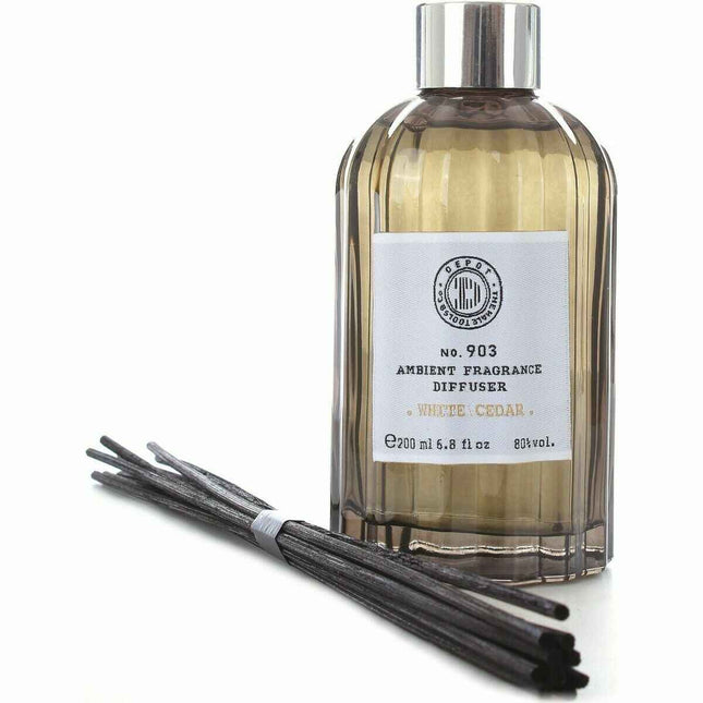 Depot 900 Scents No. 903 Stick White Cedar – Aroma Reed Diffuser for Men, 200 ml
