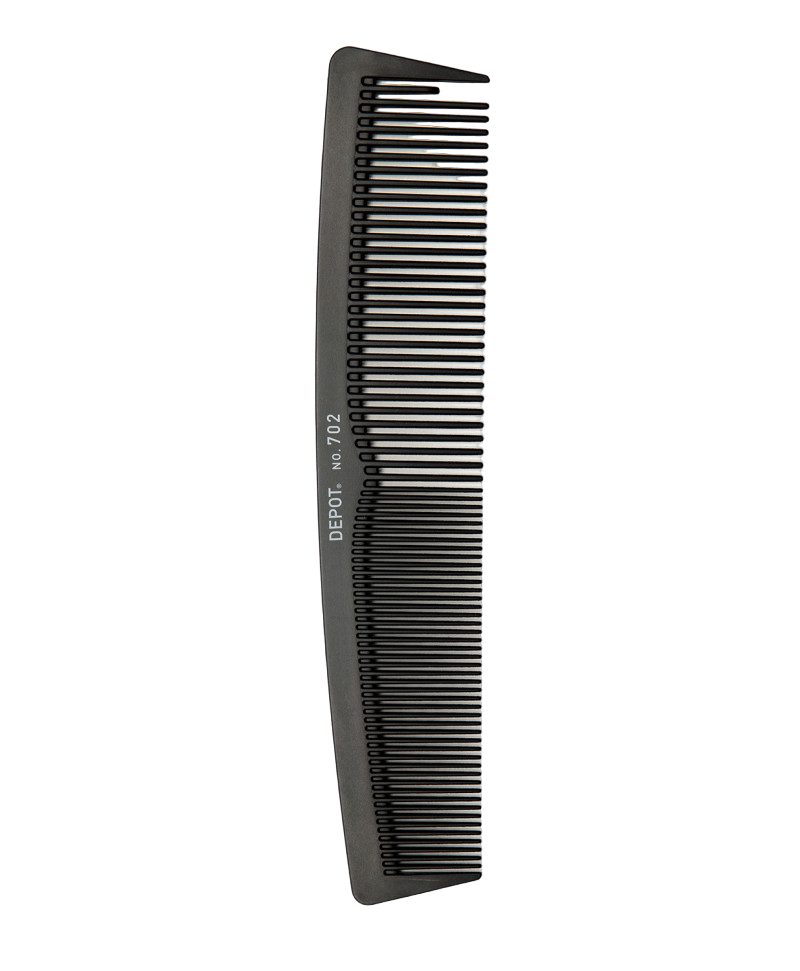 Depot Accessories No. 702 Carbon – Hair Plastic Comb for Men, Black