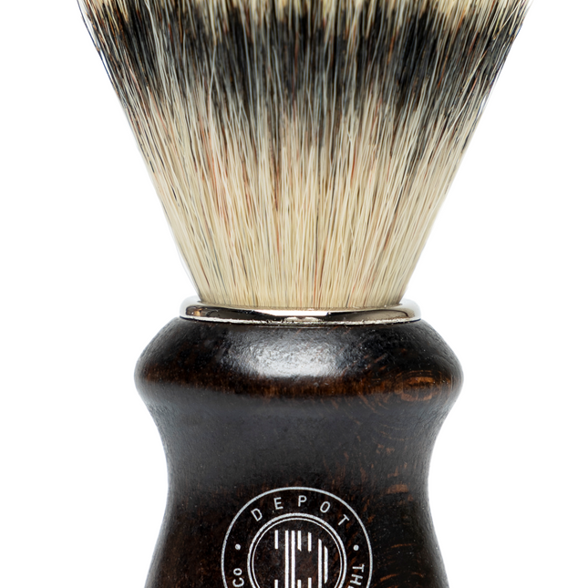 Depot Accessories No. 731 Luxury Wooden – Face Shaving Brush for Men, Brown