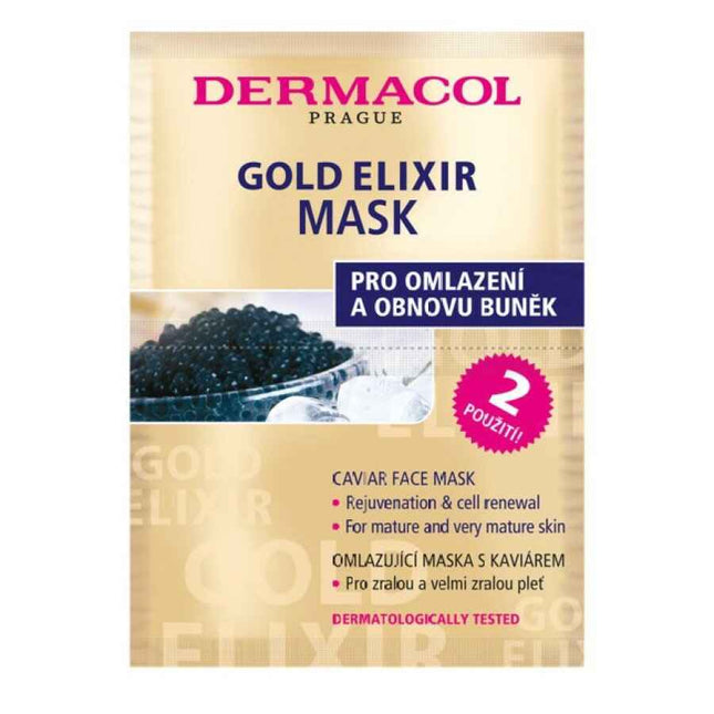 Dermacol Set Duo Dermacol Gold Elixir Caviar Extract Anti-Ageing – Cream Mask, For Face, 2 pcs, 8 g