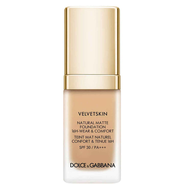 Dolce & Gabbana Velvetskin Matte – Liquid Foundation for Women, 340, SPF 30, 30 ml