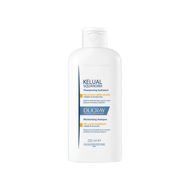 Ducray Kelual Squanorm – Hair Treatment Shampoo Unisex, Anti-Dandruff, For Scalp With Dry Dandruff, 200 ml