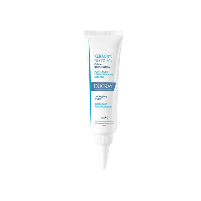Ducray Keracnyl Glycolic Anti-Blackheads – Local Treatment Cream Unisex, Oily and acne-prone skin, For Face, 30 ml