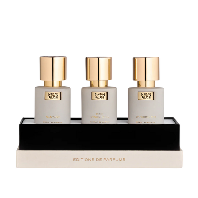 Maison De L`Asie Editions De Parfums Fraiche Set Maison De L'Asie: Nanyang Unisex, Extrait de Parfum, 15 ml + Bois d'Indonesie, Extrait de Parfum, 15 ml + Bangkok 9/9, Extrait de Parfum, 15 ml