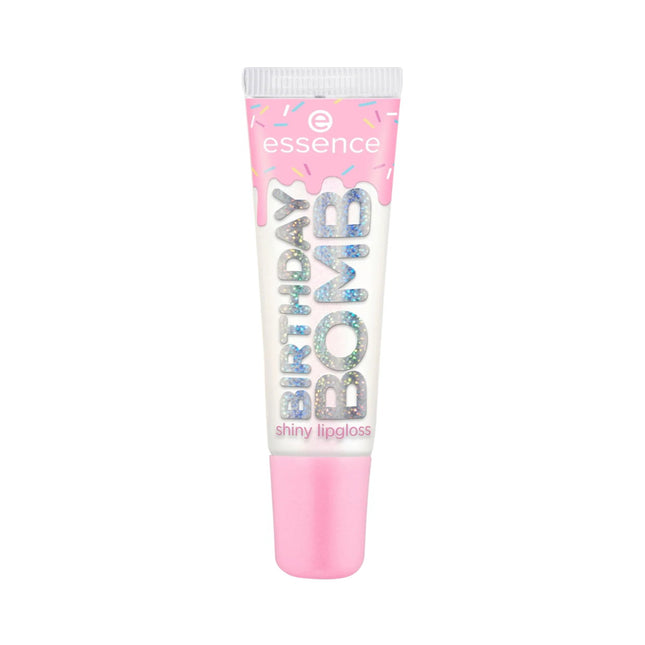 Essence Birthday Bomb Shiny – Lip Gloss for Women, 01, Cake My Day, 10 ml