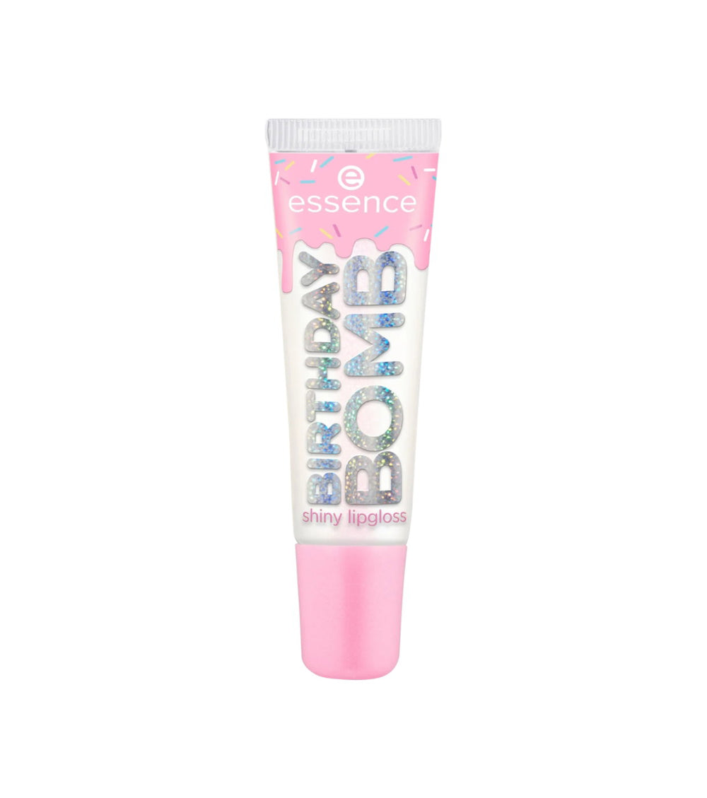Essence Birthday Bomb Shiny – Lip Gloss for Women, 01, Cake My Day, 10 ml