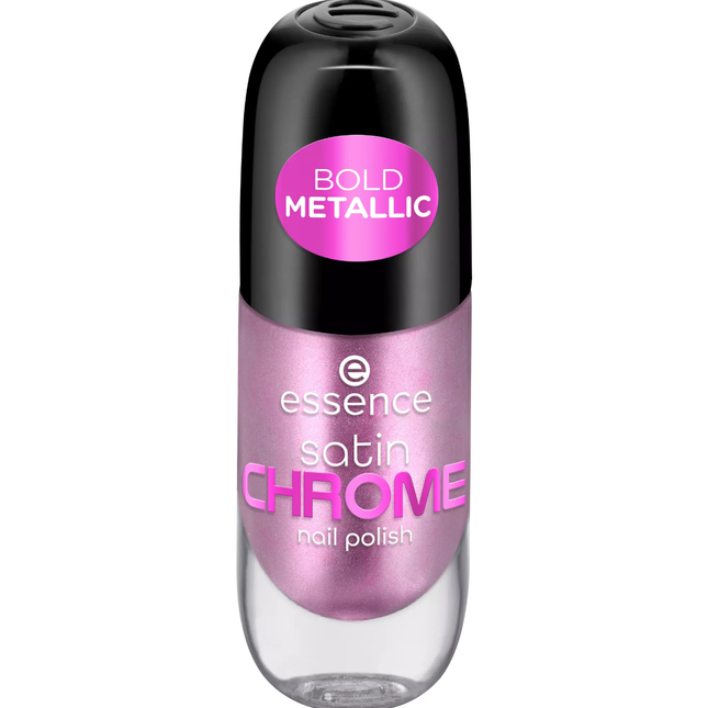 Essence Satin Chrome – Nail Polish for Women, 02, Artificial Pinktelligence, 8 ml