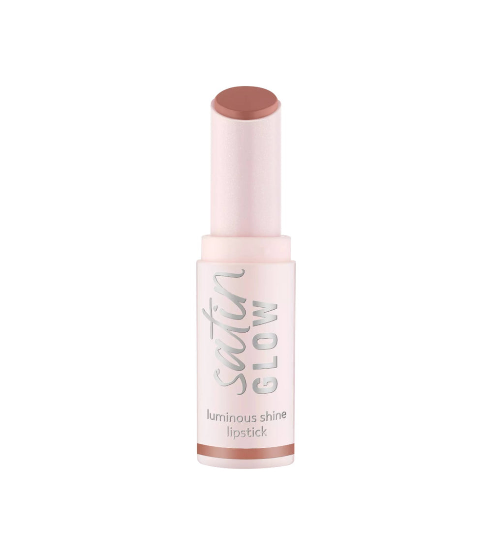 Essence Satin Glow Luminous – Cream Lipstick for Women, 01, Whole Latte Love, 3.5 g