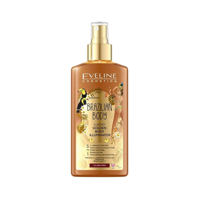Eveline Cosmetics Brazilian Body Illuminating – Body Spray for Women, Exotic, 150 ml