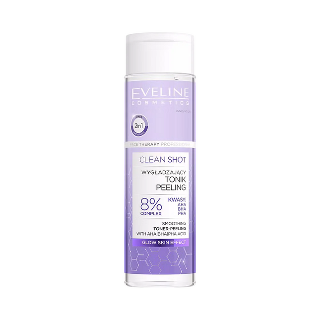 Eveline Cosmetics Clean Shot Peeling – Tonic Lotion for Women, For Face, 200 ml