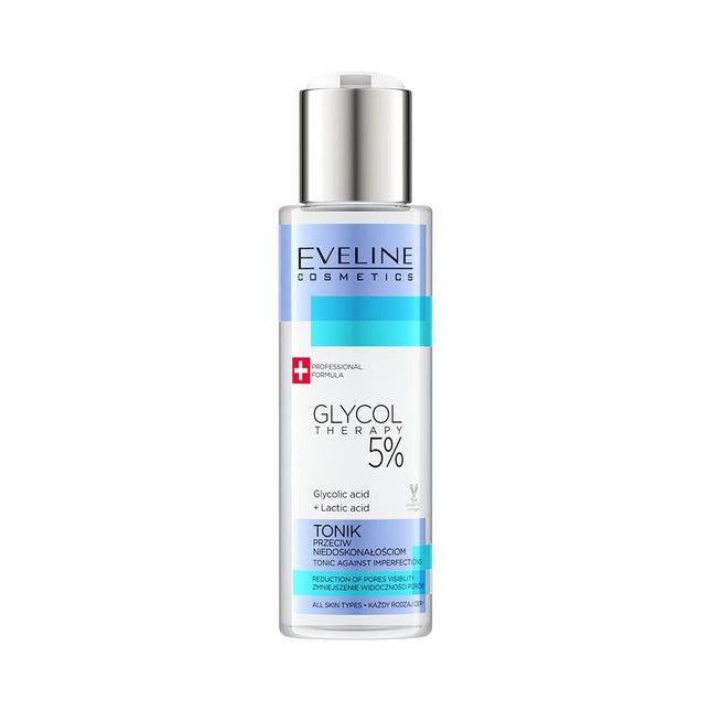 Eveline Cosmetics Glycol Theraphy 5% Acide Glycolic Anti-Imperfections – Tonic Lotion for Women, For Face, 150 ml Tester