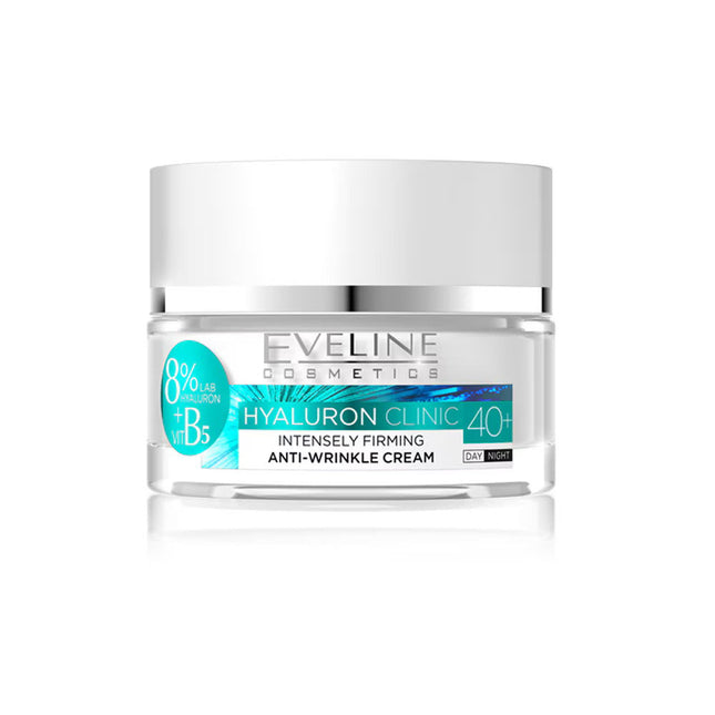 Eveline Cosmetics Hyaluron Clinic 40+ Anti-Wrinkle Day & Night – Cream for Women, For Face, 50 ml