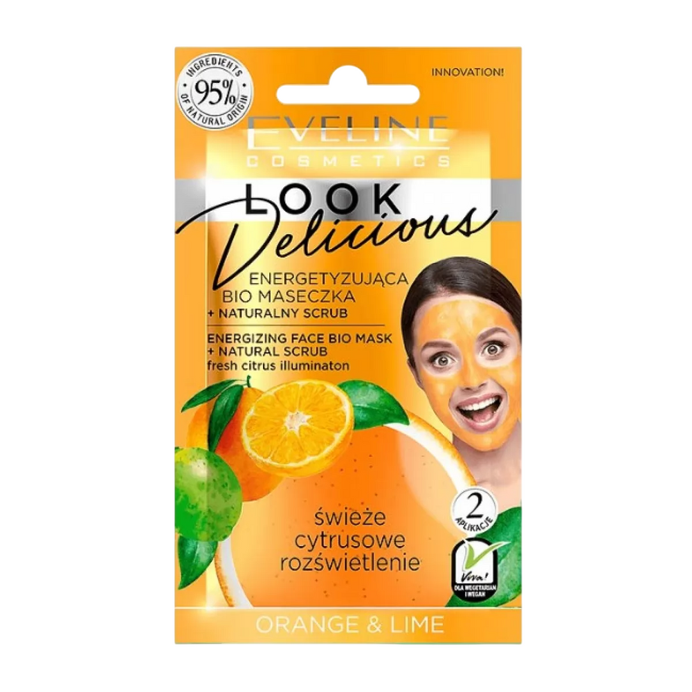 Eveline Cosmetics Look Delicious Illuminating – Scrub Mask for Women, Weekly, For Face, 10 ml