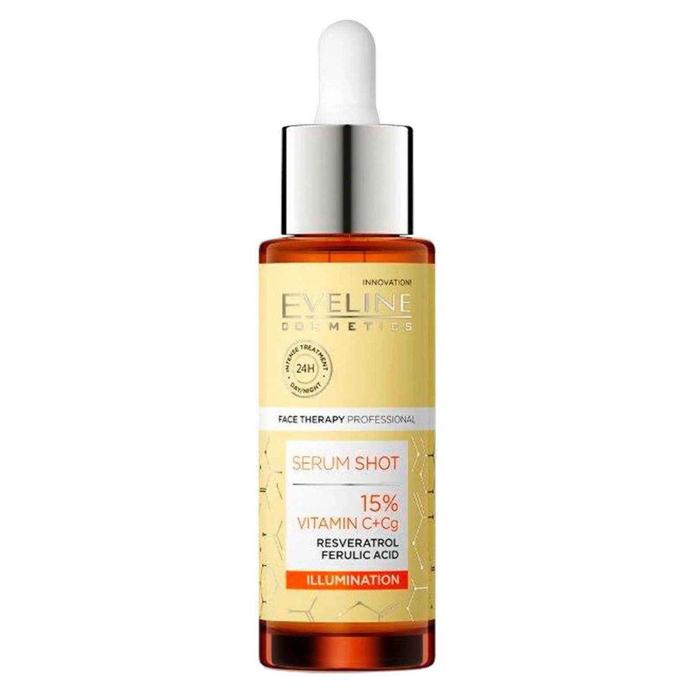 Eveline Cosmetics Serum Shot for Women, Vitamin C 15 %, Brightening, Serum, For Face, 30 ml Tester
