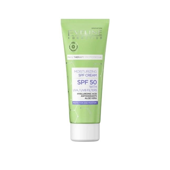 Eveline Cosmetics Therapy Professional Aloe Moisturizing Daily – Cream for Women, For Face, SPF 50, 30 ml