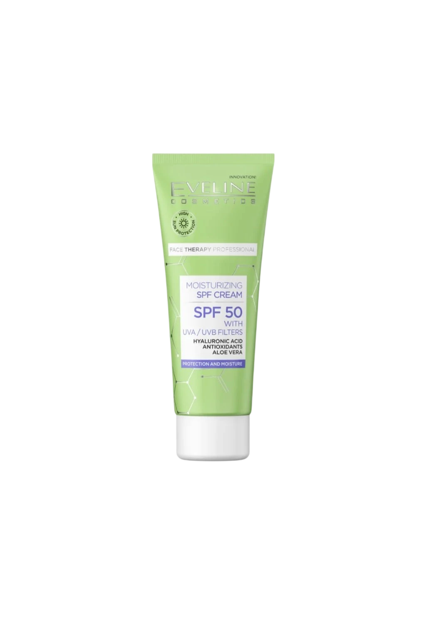 Eveline Cosmetics Therapy Professional Aloe Moisturizing Daily – Cream for Women, For Face, SPF 50, 30 ml
