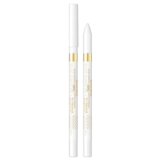 Eveline Cosmetics Variete Waterproof – Gel Pencil Eyeliner for Women, 08, White, 1.3 g