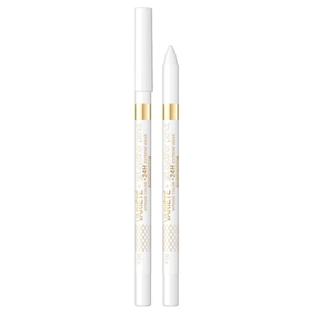 Eveline Cosmetics Variete Waterproof – Gel Pencil Eyeliner for Women, 08, White, 1.3 g