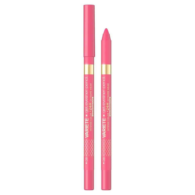 Eveline Cosmetics Variete Waterproof – Gel Pencil Eyeliner for Women, 09, Pink, 1.3 g