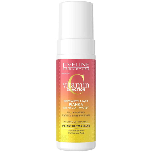 Eveline Cosmetics Vitamin C 3x Action Illuminating – Cleansing Foam for Women, 150 ml