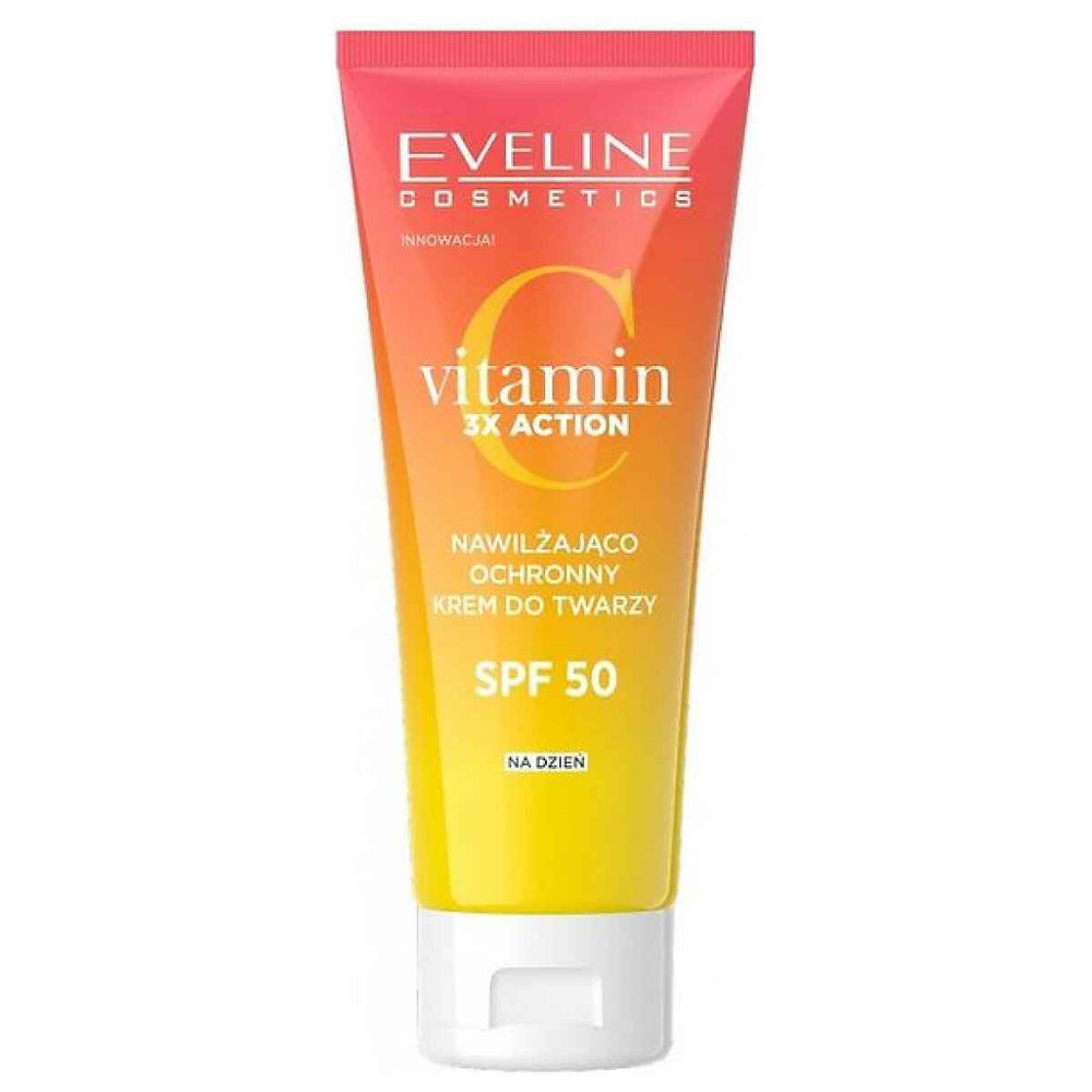Eveline Cosmetics Vitamin C 3x Action Instant Glow & Protect Day – Cream for Women, Face, SPF 50, 30 ml