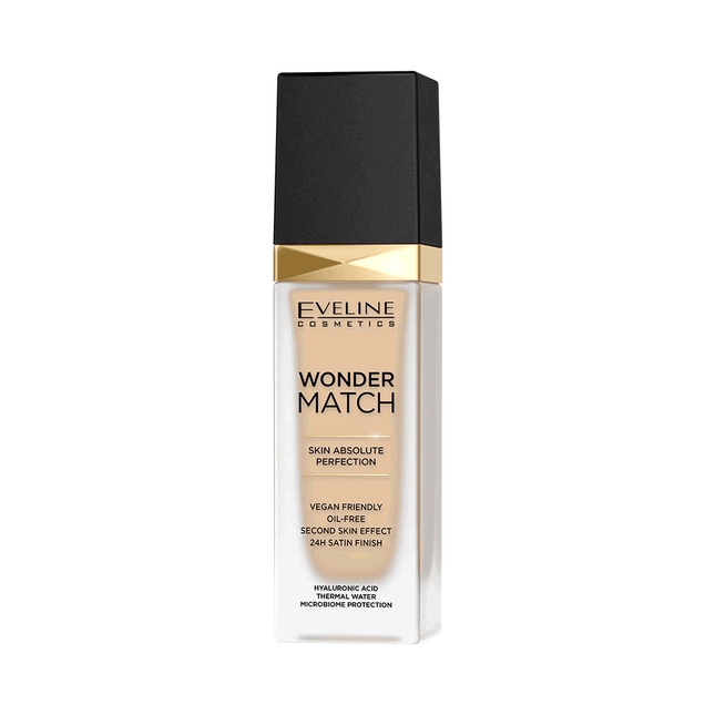Eveline Cosmetics Wonder Match Skin Absolute Perfection – Liquid Foundation for Women, 10, Light Vanilla, 30 ml