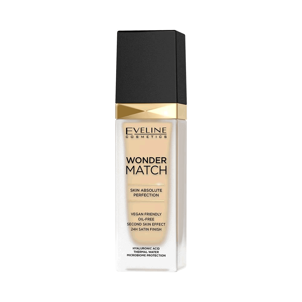Eveline Cosmetics Wonder Match Skin Absolute Perfection Hydrating – Liquid Foundation for Women, 05, Light Porcelain, 30 ml