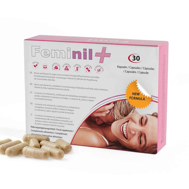 Feminil Feminil+ Maca L-Arginine Saffron Rhodiola Ginkgo Biloba & Zinc Increase Female Libido – Capsules for Women, 30 capsules