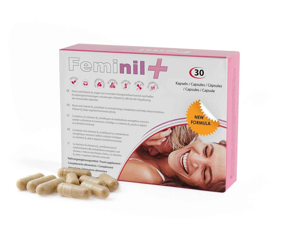 Feminil Feminil+ Maca L-Arginine Saffron Rhodiola Ginkgo Biloba & Zinc Increase Female Libido – Capsules for Women, 30 capsules