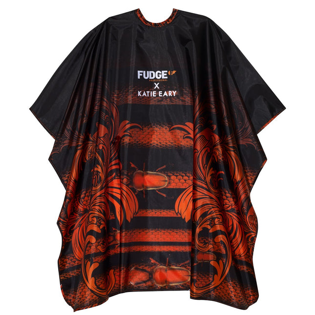 Fudge Professional Katie Eary – Hairdressing Textile Cape for Women, Red/Black