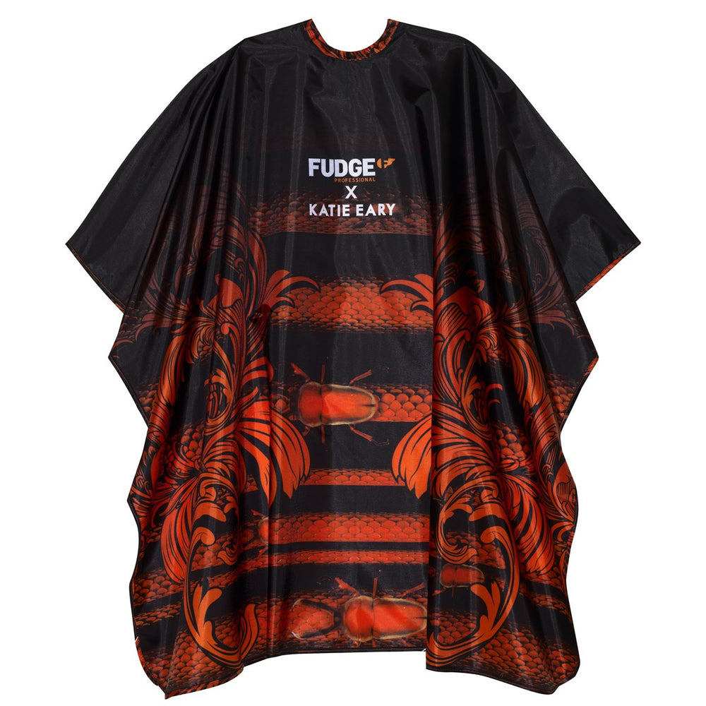 Fudge Professional Katie Eary – Hairdressing Textile Cape for Women, Red/Black