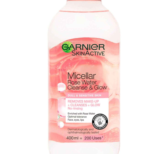 Garnier Rose Glow Eliminates Impurities – Micellar Water for Women, For All Skin Types, 400 ml
