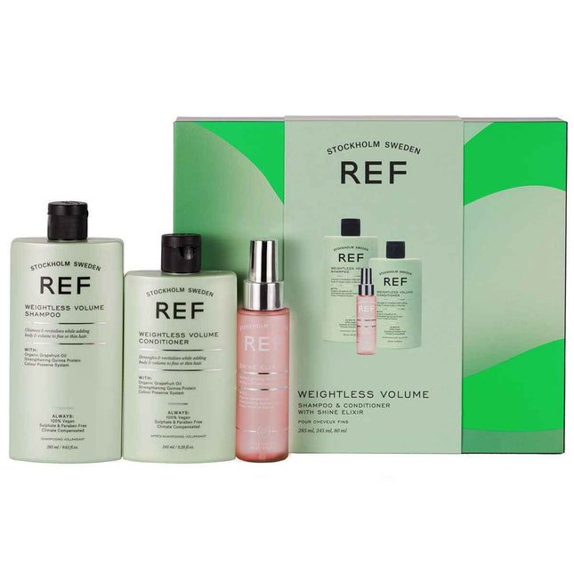 Ref Stockholm Gift Box Set Ref Stockholm: Weightless Volume Sulfates-Free – Hair Shampoo Unisex, Texturizing & Volumizing, 285 ml + Weightless Volume, Sulfates-Free, Hair Conditioner, Smoothens & Volume, 245 ml +…